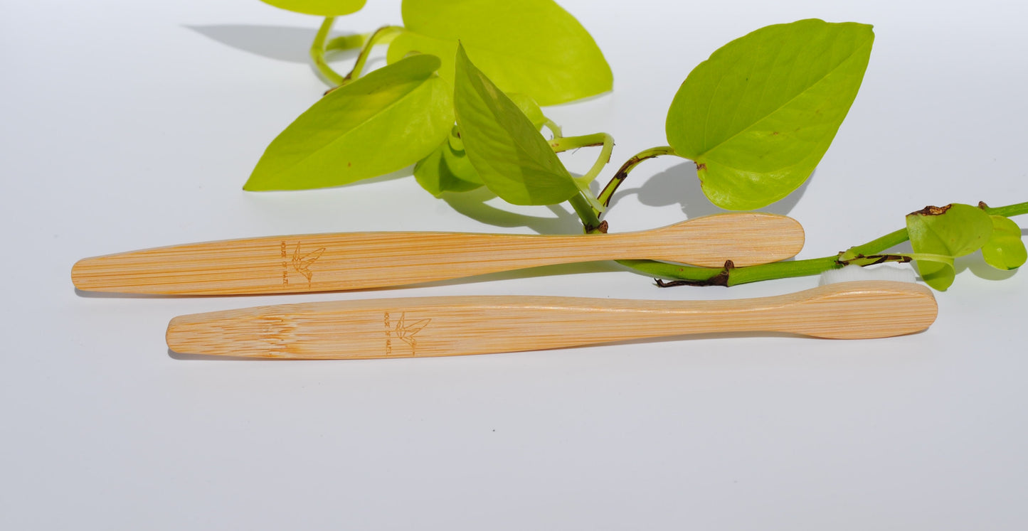 Two Bamboo Toothbrushes Set