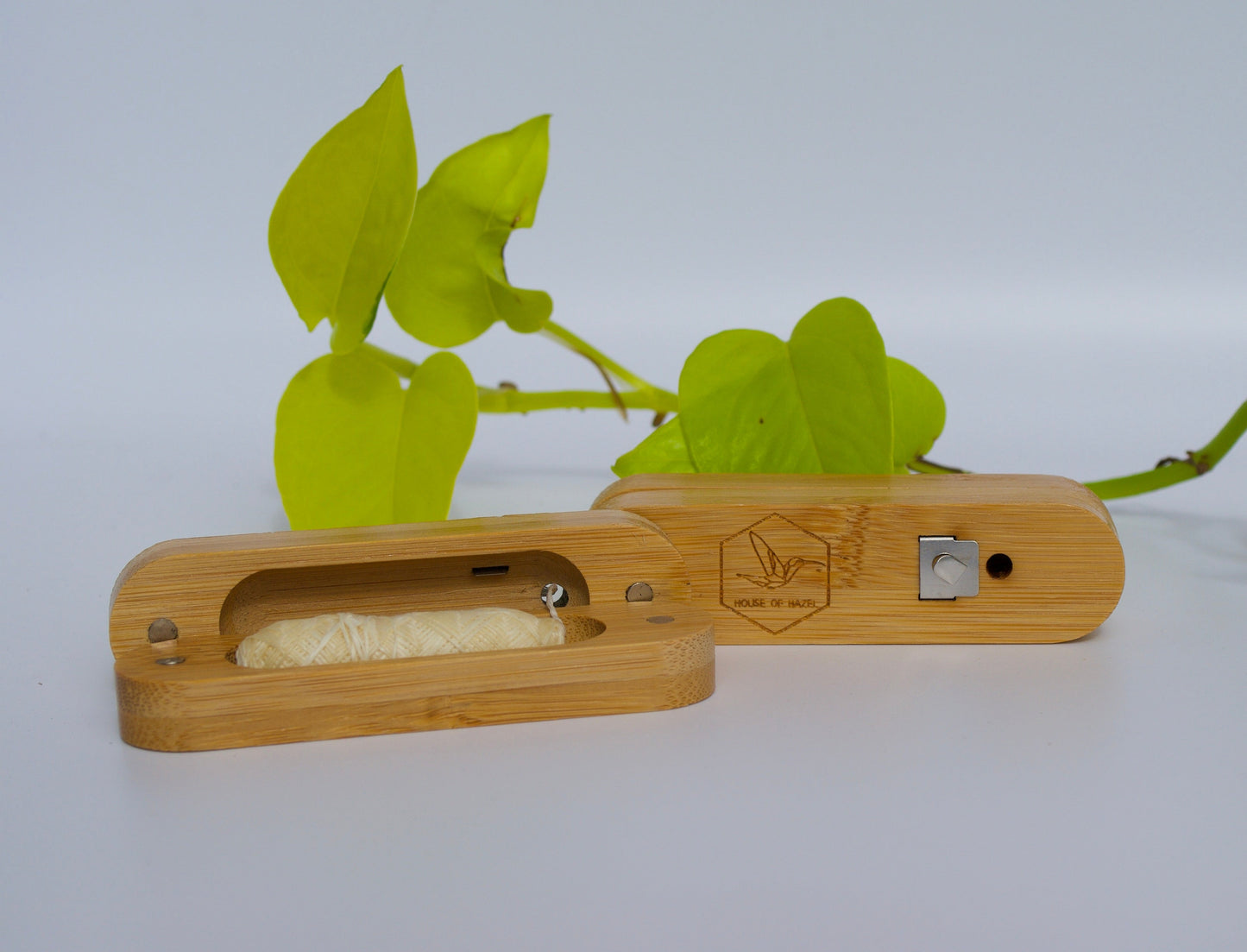 Two Toothbrushes and Refillable Silk Floss Bamboo Case